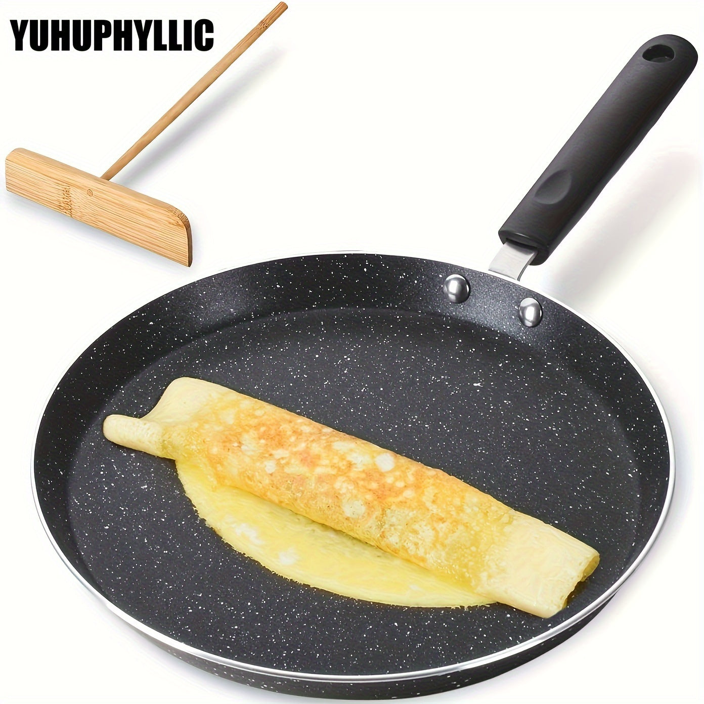 Nonstick Crepe and Pancake Pan Set with Granite Coating Aluminum Skillet for Eggs and Tortillas