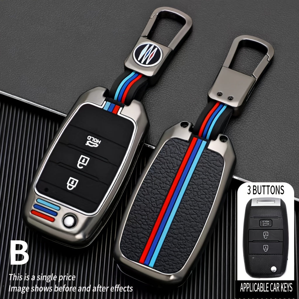 Car Key Case Cover for Multiple Vehicles 2/3/4 Button Keychain