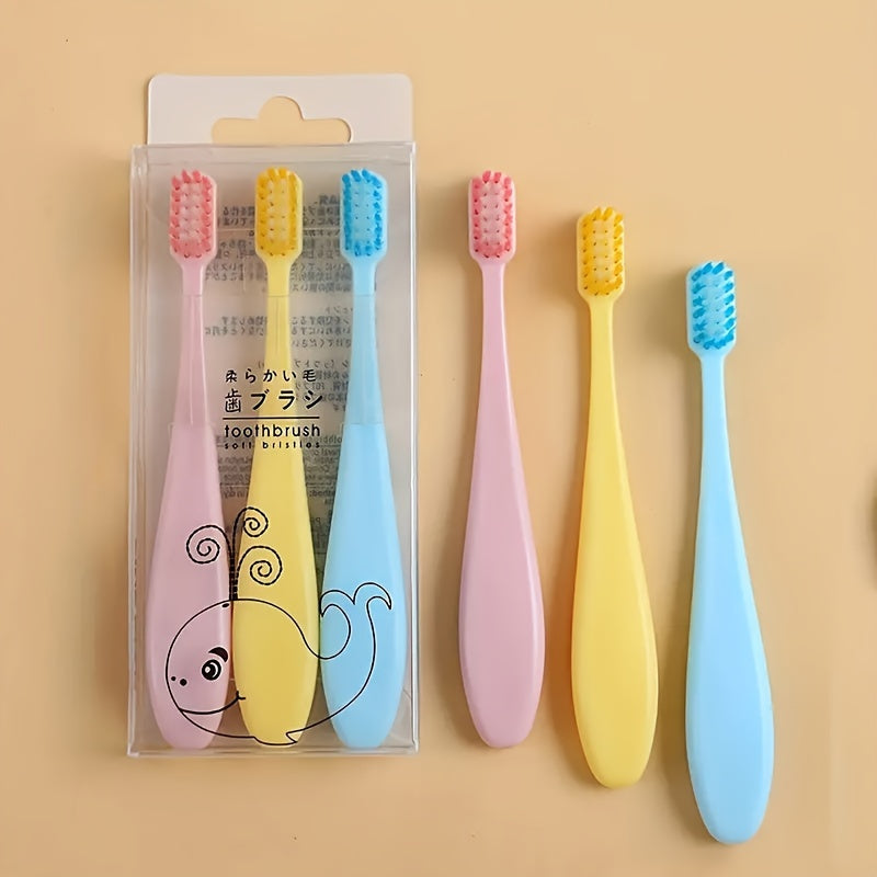 3-Pack Soft Bristle Toothbrushes Small Head Candy Colors Travel Dental Care