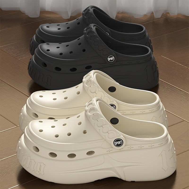 Women's Soft Sole Indoor Outdoor Slippers Solid Color Thick Heel Breathable