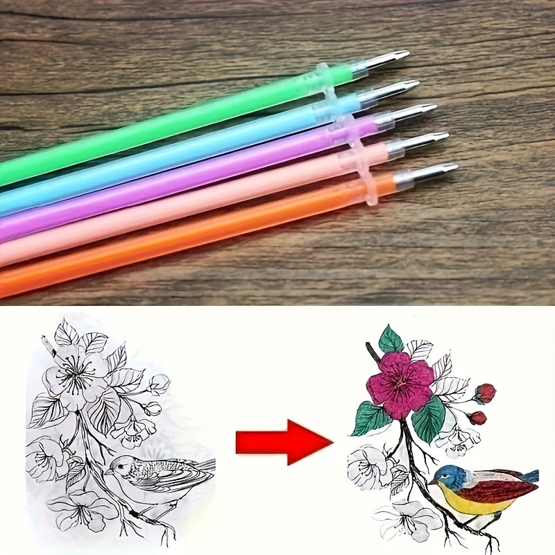 72-та гель ручка учун қайта тўлдиришлар, кўпрангли металлик флуоресцент 0.8мм жўғрофий нуқта, офис ва мактаб учун