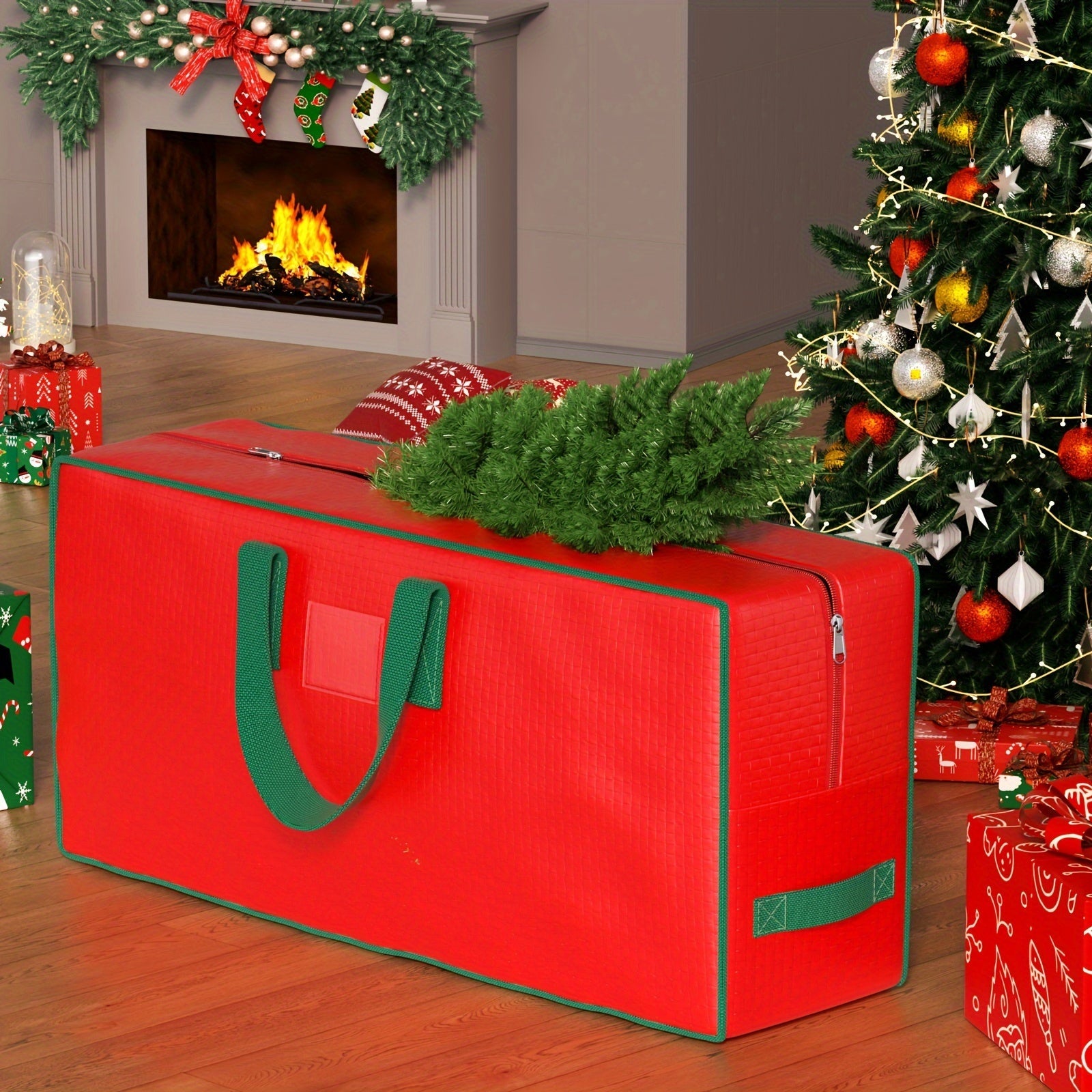 Large Capacity Foldable Storage Bag for Christmas Tree with Double Handles