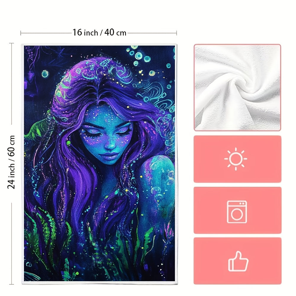 Набор из 2 мягких кухонных полотенец Coastal Siren Neon Blacklight 40x60 см