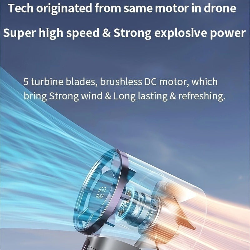 Adjustable Handheld Fan for RV Bathroom Cooling Rechargeable USB Powered