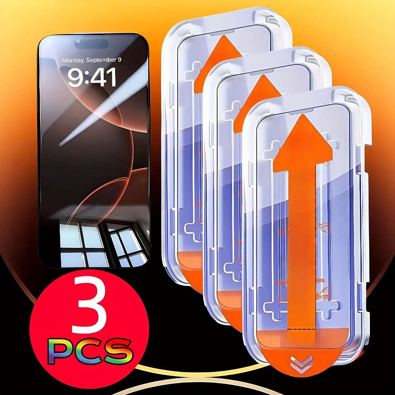 3pcs protectores de pantalla de vidrio templado para iPhone 13 13 Pro 13 Pro Max antideslizante y resistente a roturas