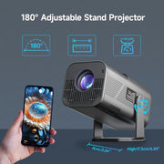 High-Definition 4K WiFi LED Projector for Indoor Outdoor Gaming Camping