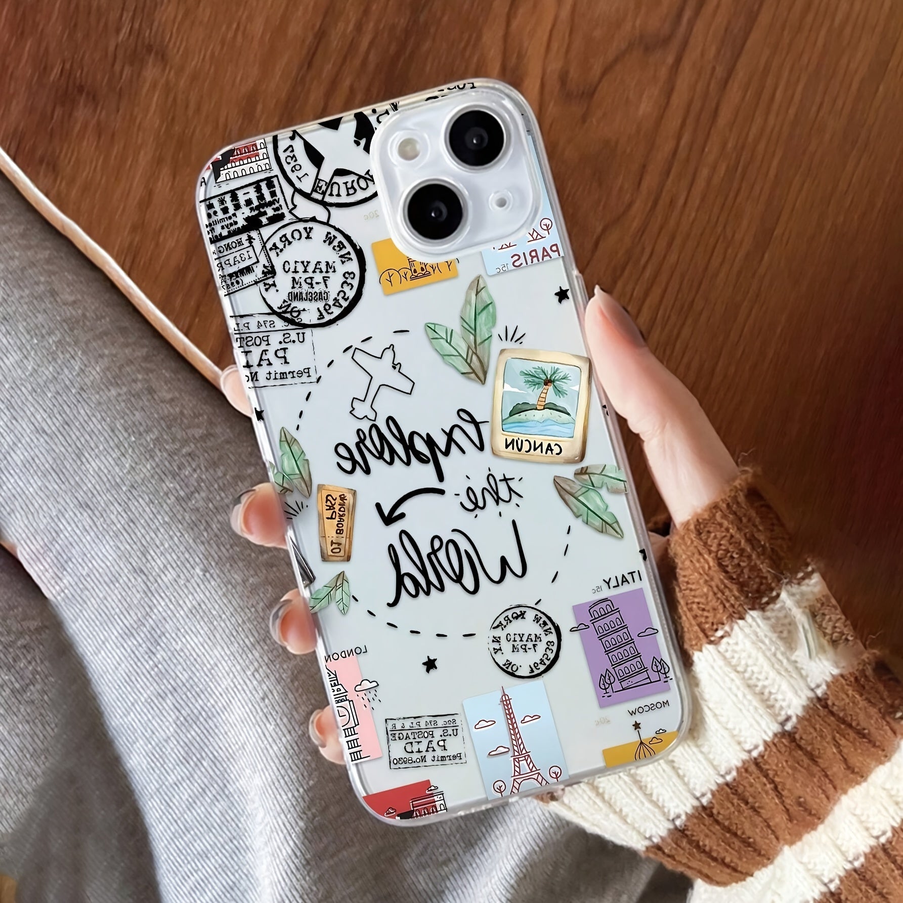 Shockproof TPU Phone Case with Hawaiian Pattern for Apple iPhone Models