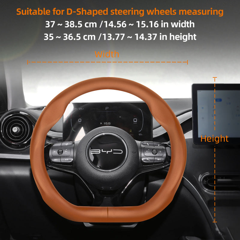 Universal avtomobil boshqaruv g'ildiragi qopqog'i nafas oladigan PU charm qora 37-38.5cm