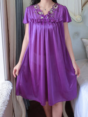Women's Cotton Summer Short Sleeve Nightgown Plus Size Sleepwear