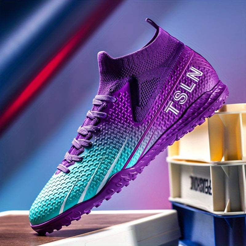 Мужские высокие футбольные бутсы для травы, дышащие, противоскользящие, для уличных тренировок