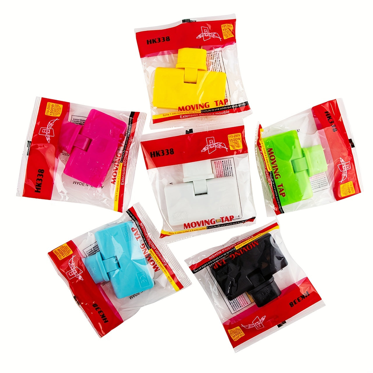 3-in-1 Rotating Outlet Adapter Swivels 180° US EU Plug 1500W Power for Home