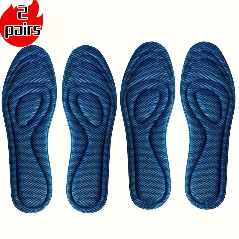 Unisex Memory Foam Insoles for Sports Running Shoes Odor-Resistant Breathable Sweat-Absorbing Set of 4