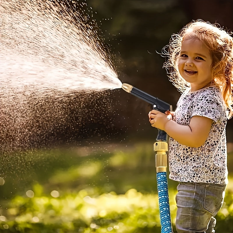 Расширяемый резиновый садовый шланг для полива и мойки автомобиля с универсальными соединителями