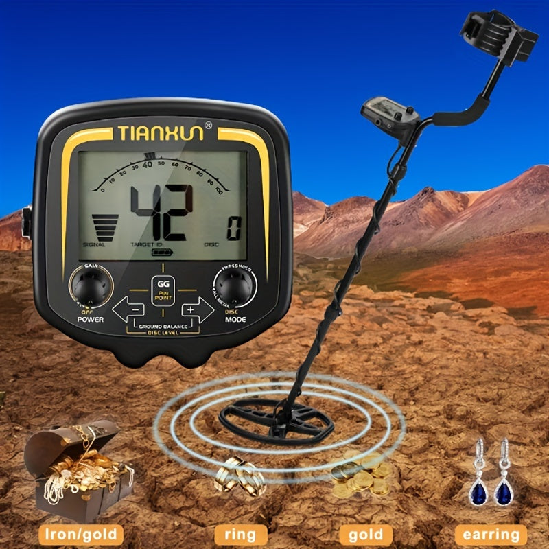 Underground Metal Detector Treasure Finder with LCD Display and Adjustable Length