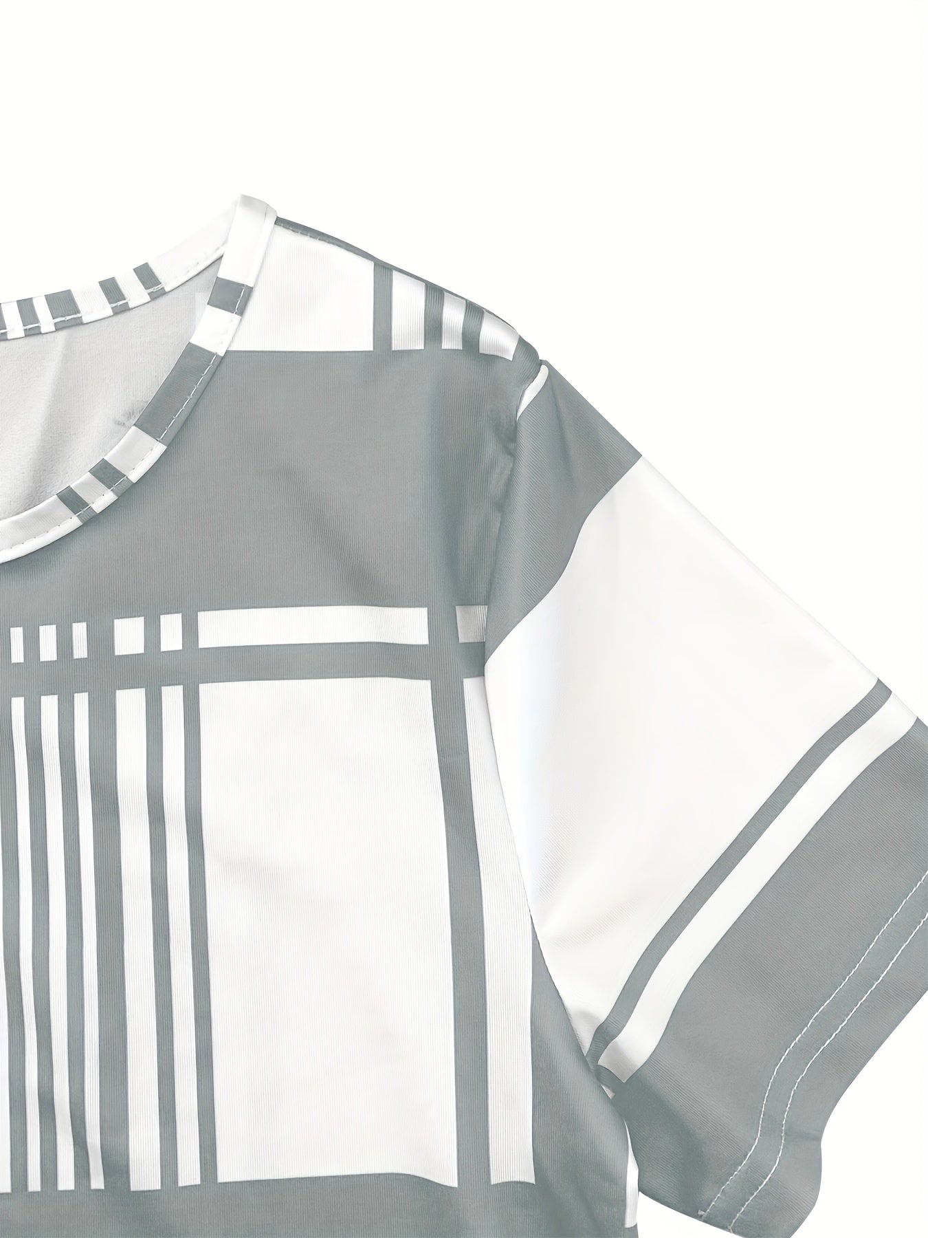 Women's Summer Purple Plaid Short Sleeve T-Shirt with Zipper and Side Slit