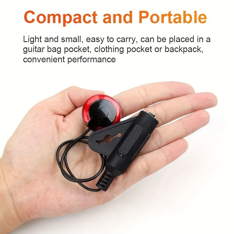 Professional Guitar Pickup ABS Piezo Contact 6.35mm Female Plug for Acoustic Ukulele Banjo Kalimba Harp