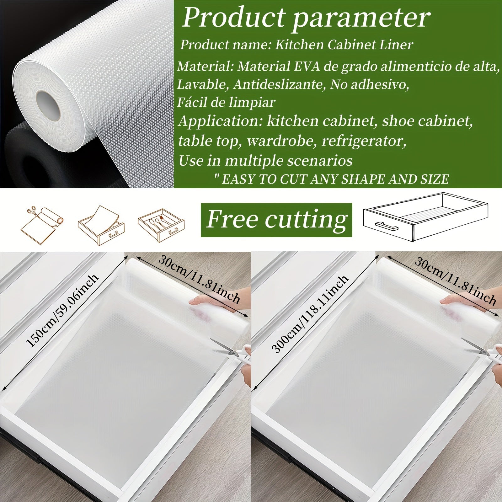 Multipurpose Moisture-Proof Waterproof Non-Slip EVA Cabinet Liner for Home Use