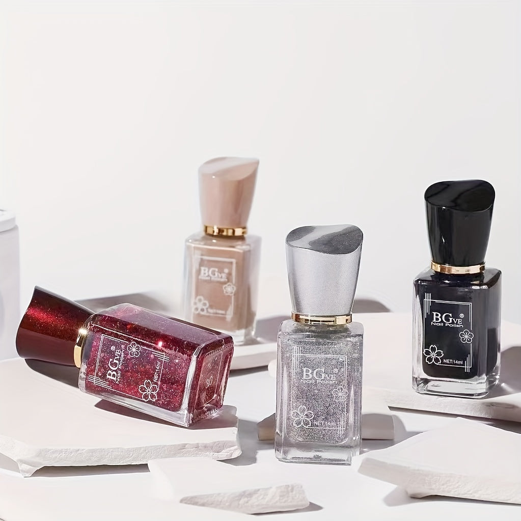 Women 14ML Quick Dry Nail Polish Non-Peelable One Step Bright Color