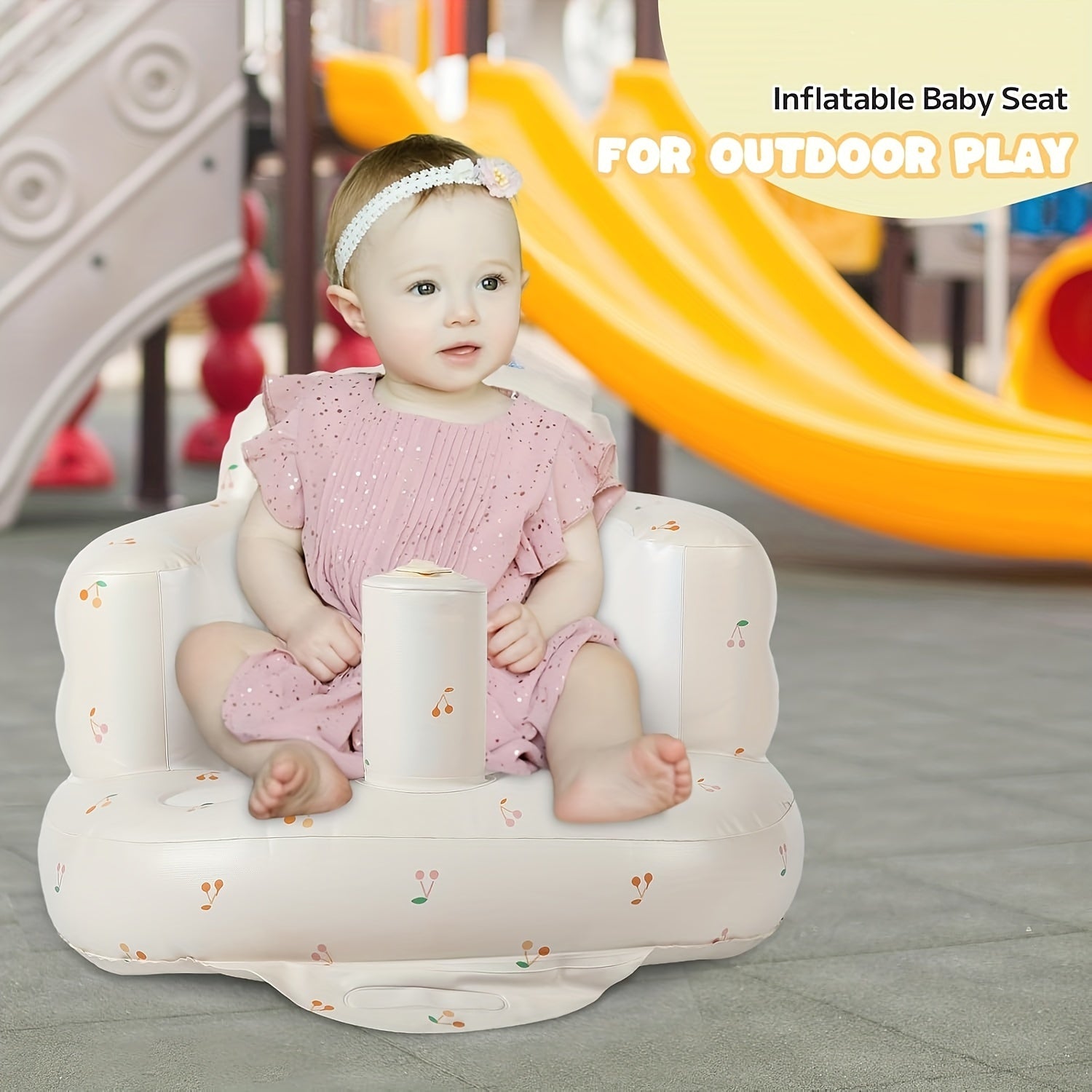 Inflatable Baby Seat for 3-36 Months with Built-in Air Pump and Floor Stand