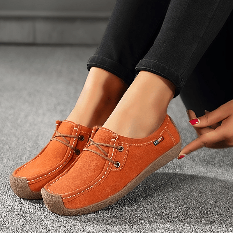 Women's Solid Color Lace Up Round Toe Low-Top Non-slip Shoes