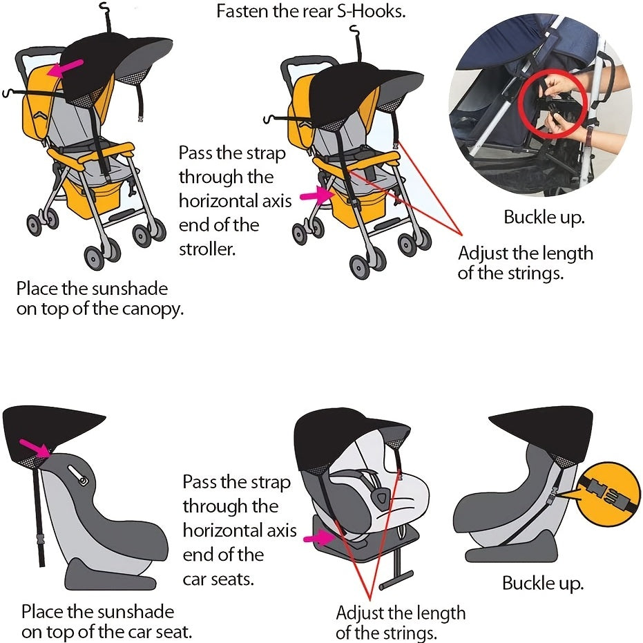 Baby Stroller Sunshade UV Protection for Toddler Car Seat Sun Cover