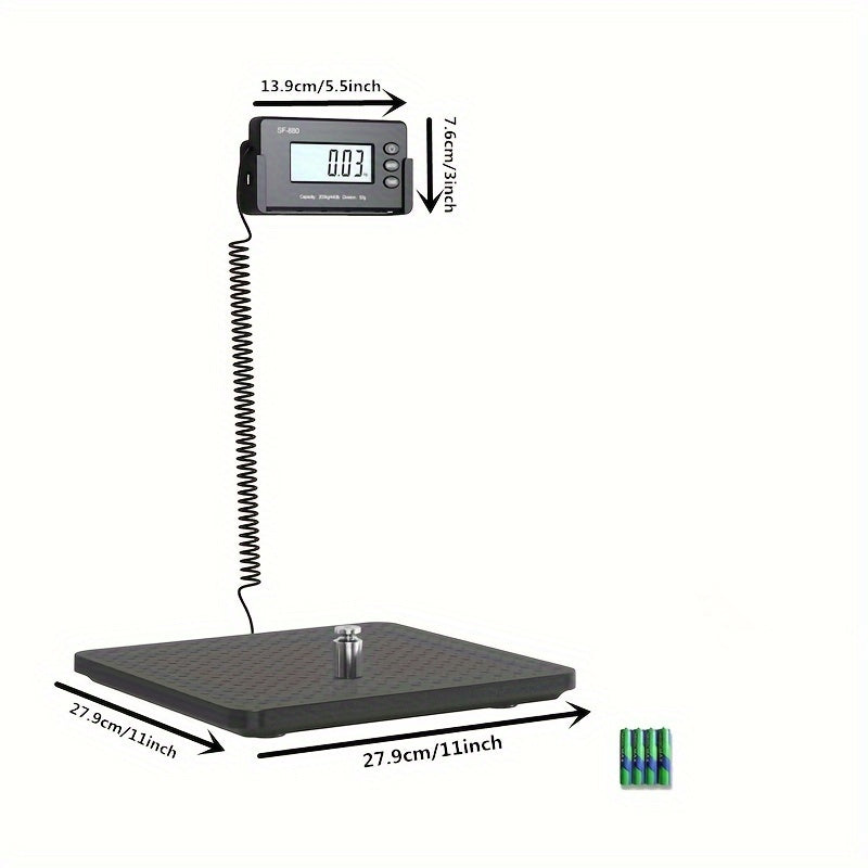 Digital Postal Scale 200kg Capacity with Large LCD Display Anti-Slip ABS Platform and Auto Zero