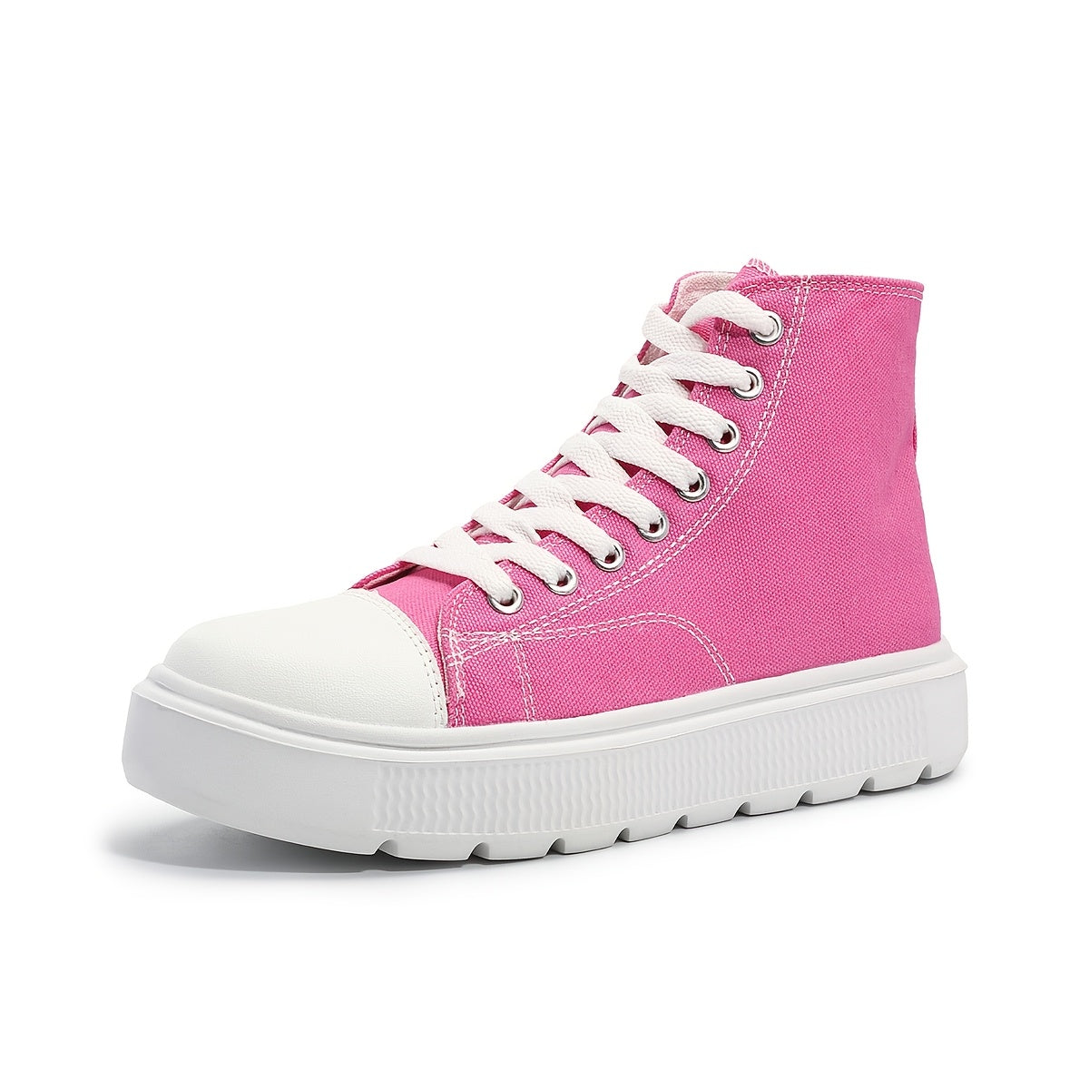 Women's High Top Shoes Thick Sole Casual Lace-Up Platform Flats