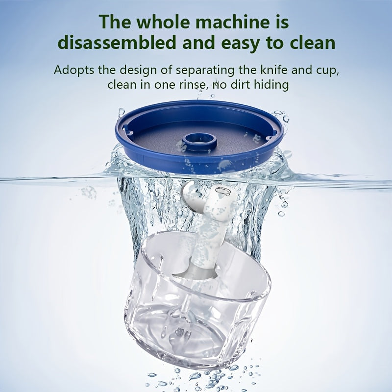 Picadora eléctrica de ajo, picadora de carne de 8.8 oz, recargable por USB, machacador de cocina