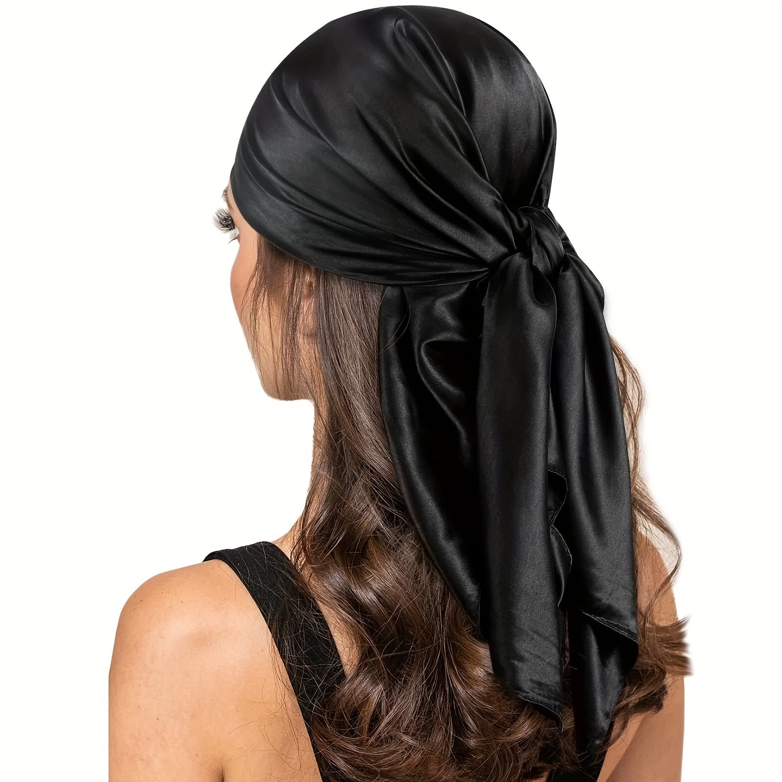 Square Satin Headscarf 89.99cm Casual Hair Wrap for Sleeping and Styling