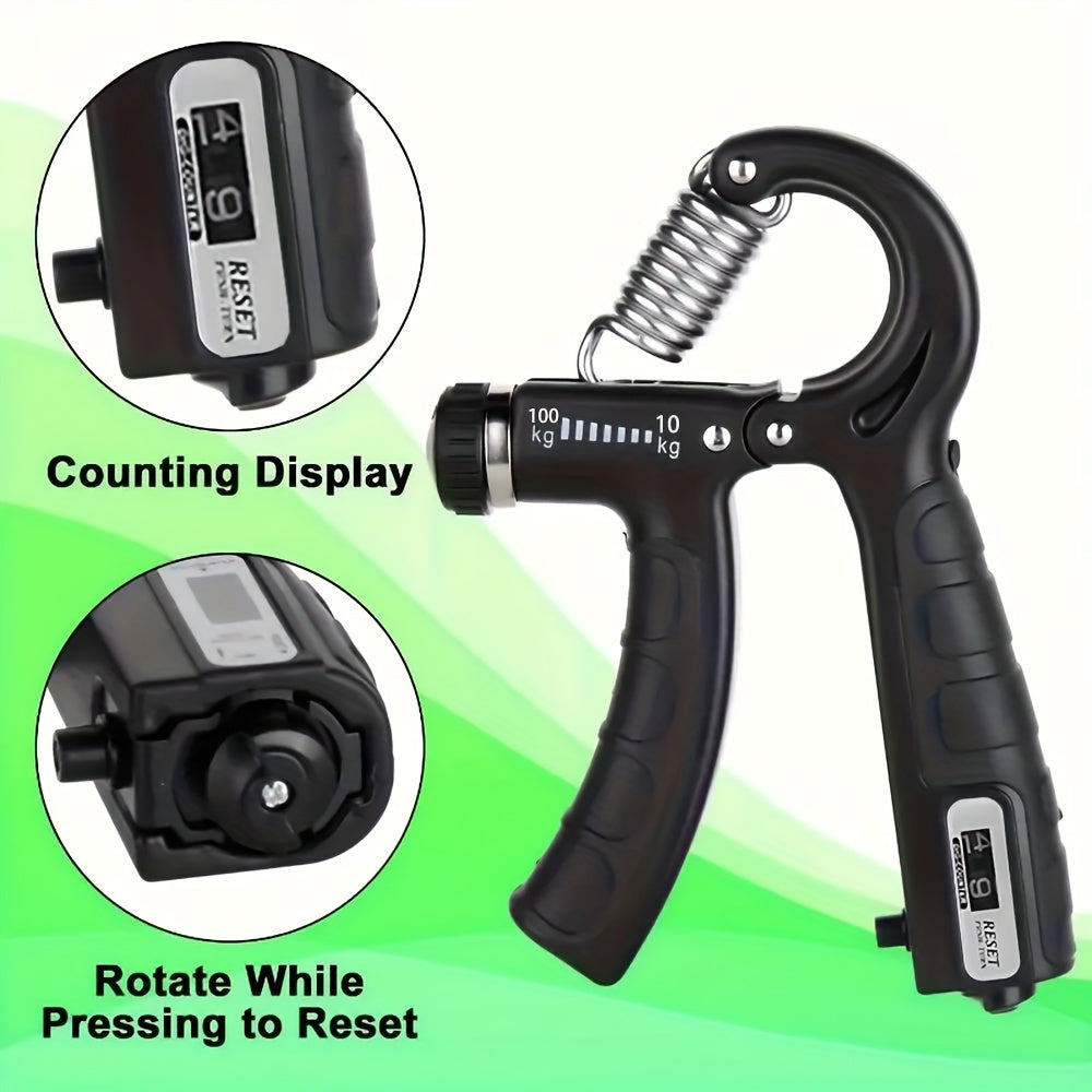 Qo'l va qo'l mushaklarini mashq qilish, reabilitatsiya va mushaklarni qurish uchun hisoblagichi bo'lgan portativ barmoq mashg'uloti.