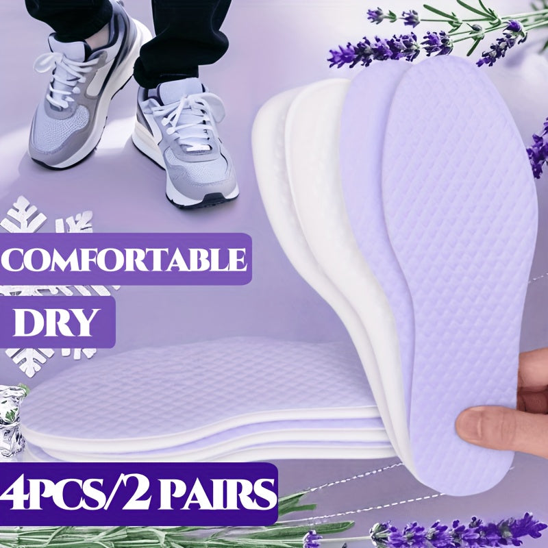 Unisex Sports Insoles Shock Absorbing Breathable Memory Cushioned 4 Pairs