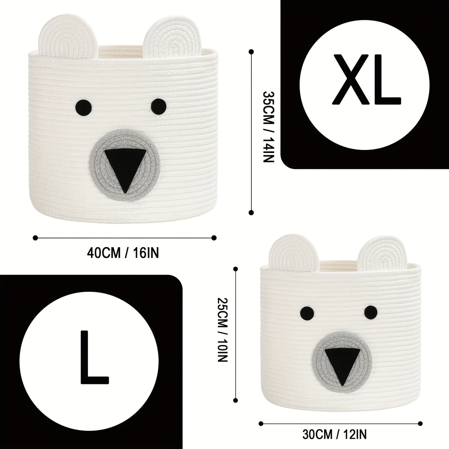 Mustahkam Katta Ayig' Yuzli To'qilgan O'yinchoq Savati Neytral Jigarrang - Bolalar xonasi va Yashash xonasida kiyim va o'yinchoqlarni saqlash uchun mukammal