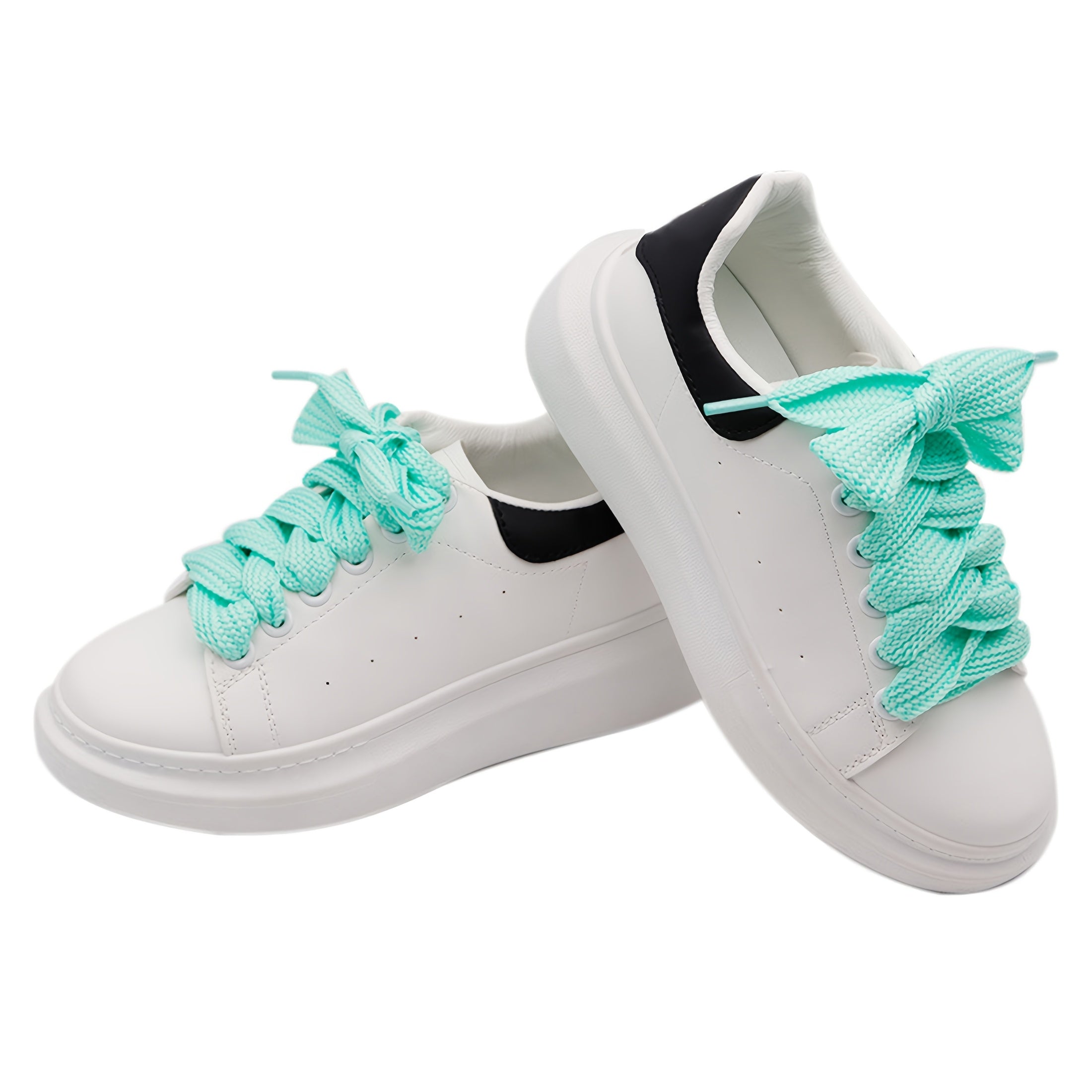 Unisex Solid Color Widened Single-Layer Fat Shoe Laces, 2.5cm Shoes Accessory