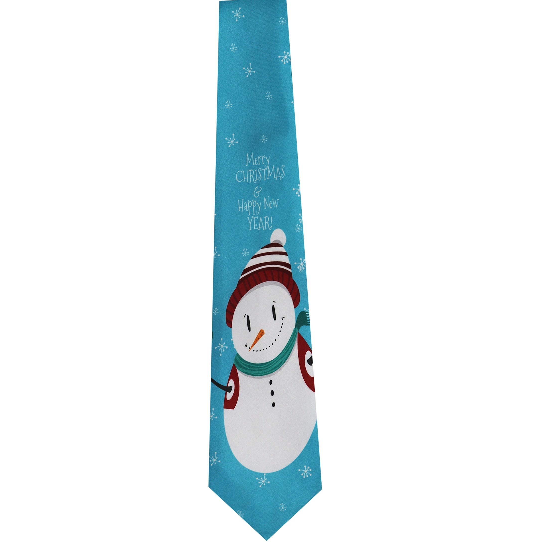 Unisex Christmas Tie Polyester Santa Snowman Candy Cane Holiday Party Accessory
