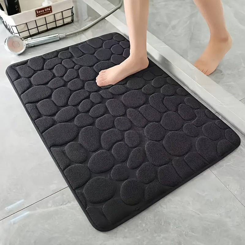 Coral Fleece Bath Mat Non-Slip PVC Backing Quick-Drying Machine Washable 40x60 cm