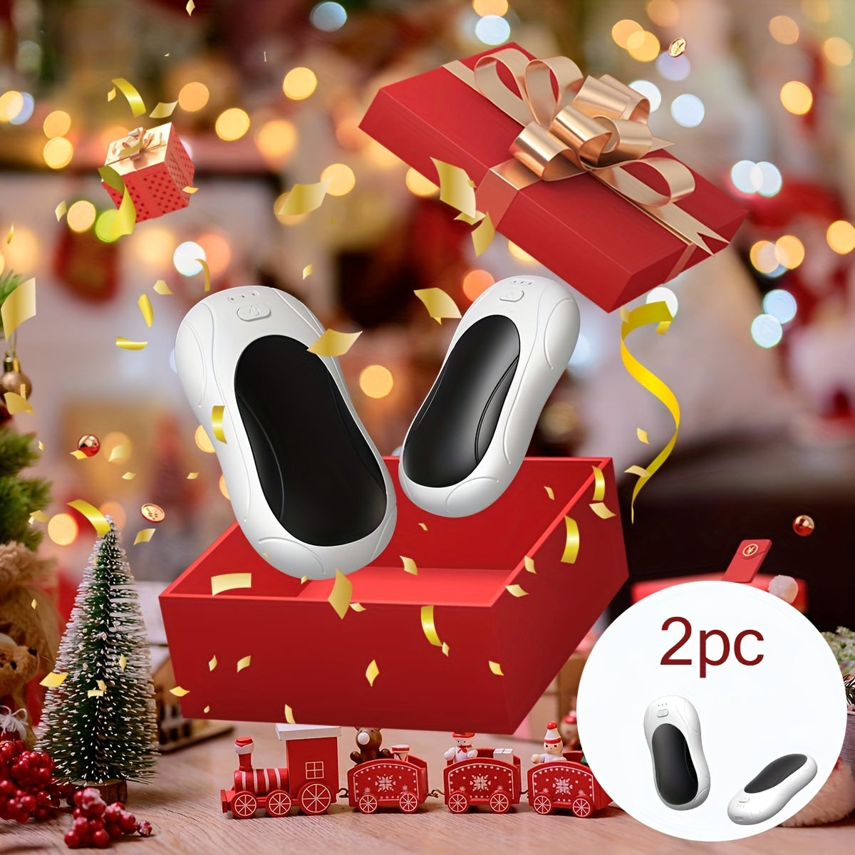 2-Pack Portable Hand Warmers Rechargeable USB Heating Pads with 3000mAh Battery