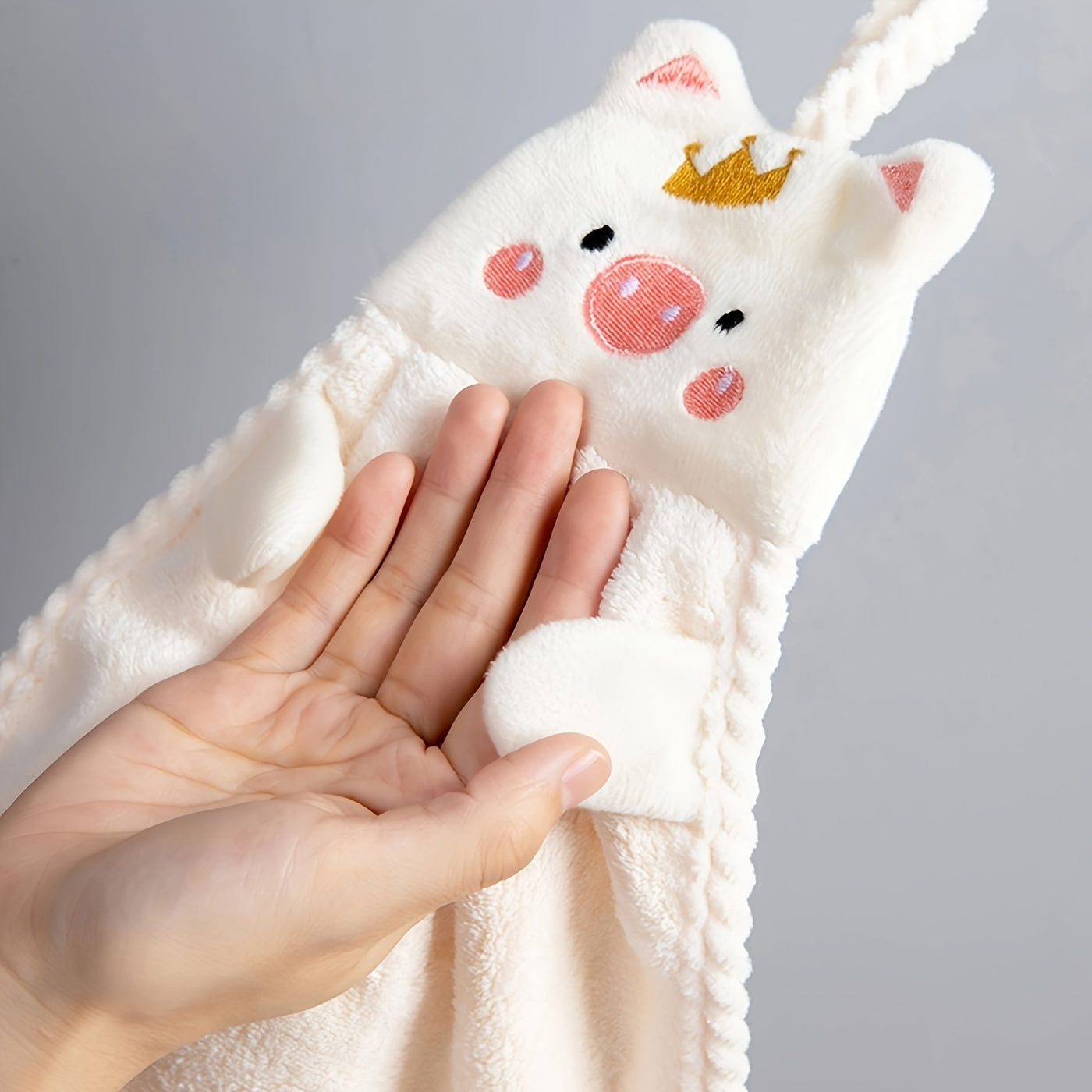 Cute Pig Hand Towel Kitchen Absorbent Versatile Household Use