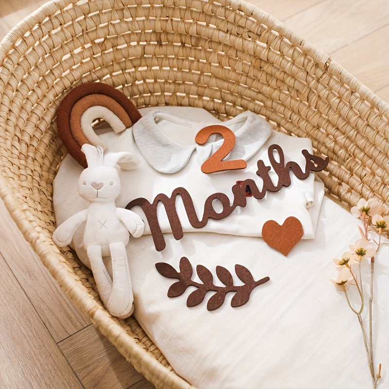 Набор карточек-меток для вех, изготовленных из нетканого материала, с милыми дизайнами для записи роста.