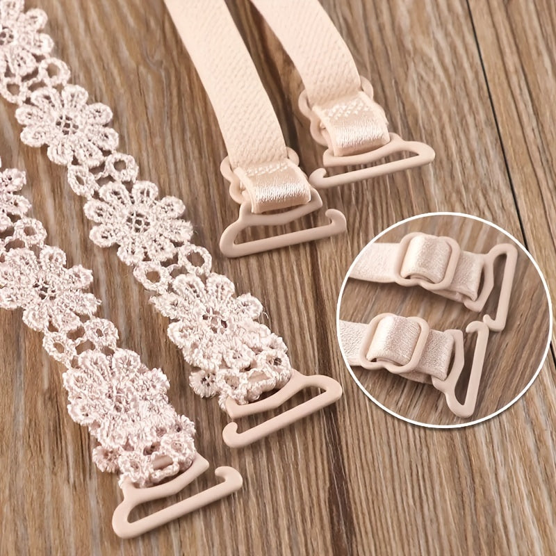 Women's Lace Bras with Invisible Straps Halter Cross-Back Floral Nylon Lingerie