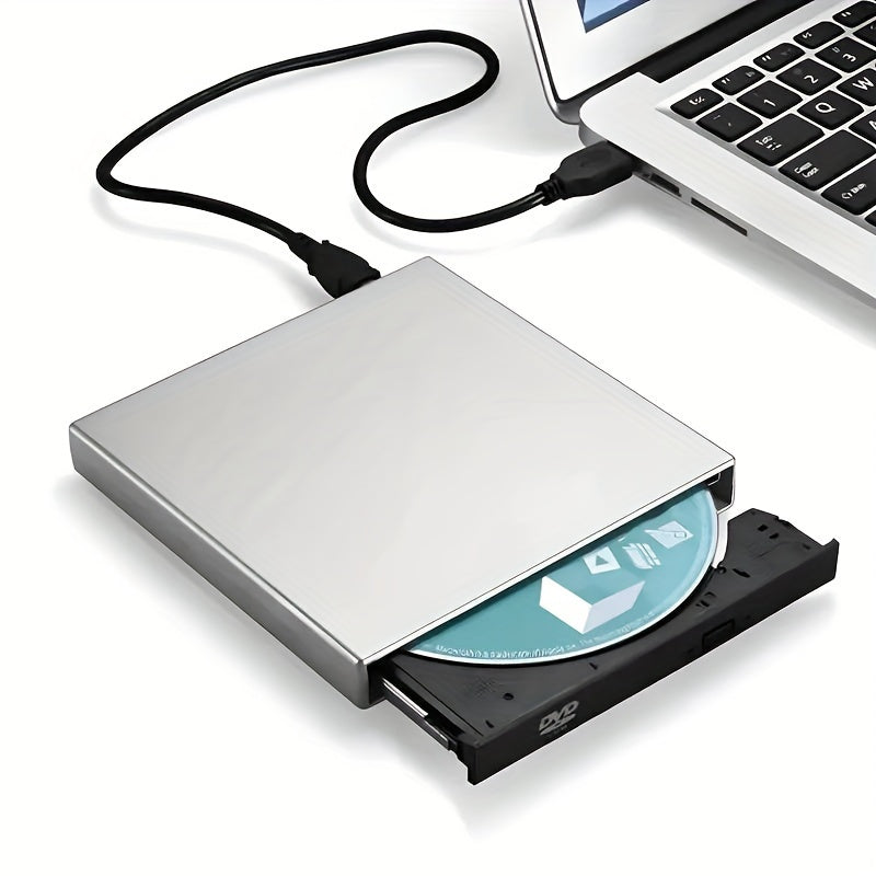 USB External CD/DVD Drive for Laptops Slim Shockproof Quiet Reader Writer Compatible with Windows Mac