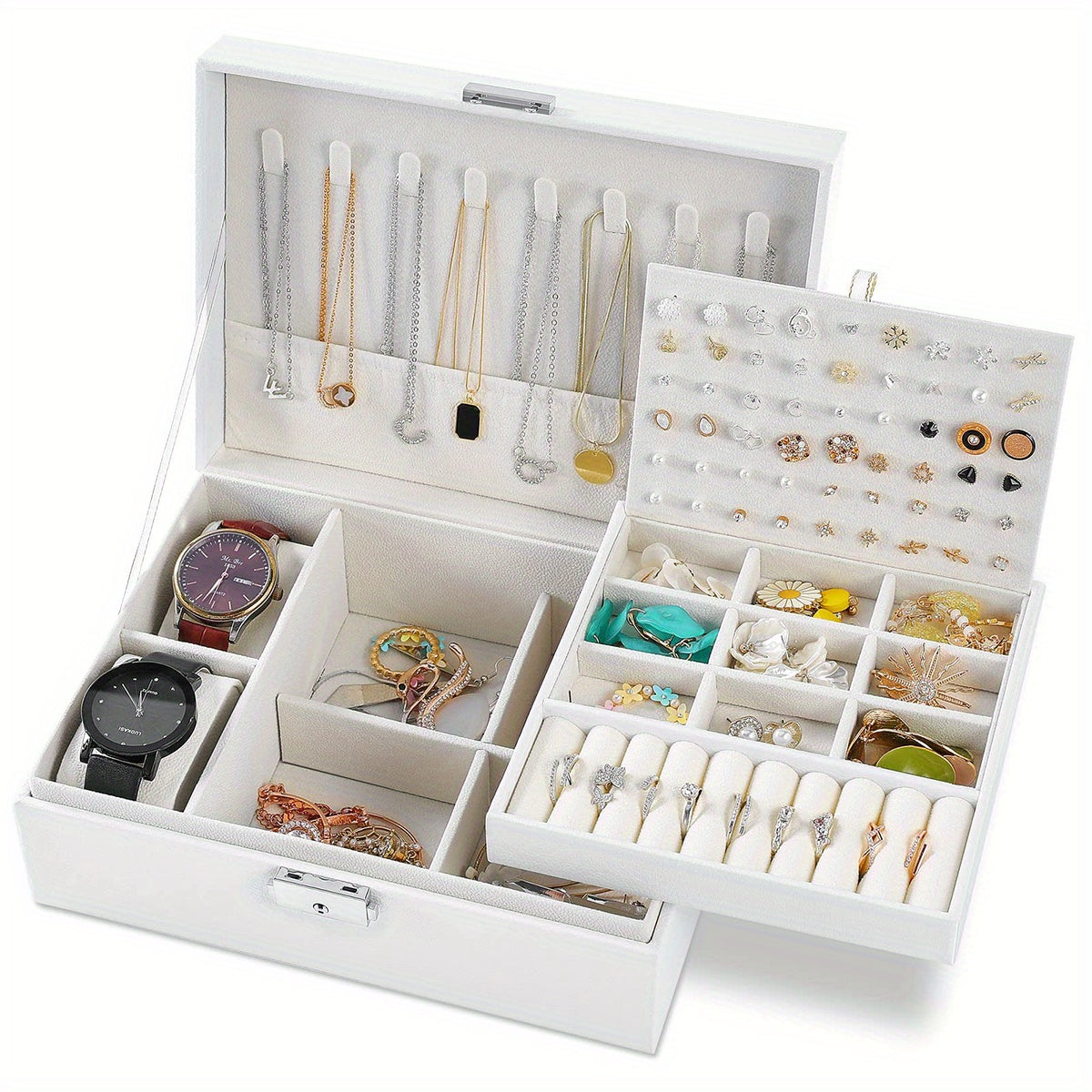 Double Layer Jewelry Organizer Box for Women Storage Accessories Gift