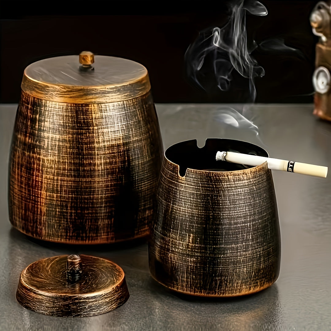 Металлическая пепельница круглая водонепроницаемая ветронепроницаемая керамическая для сигар на открытом воздухе бездымная
