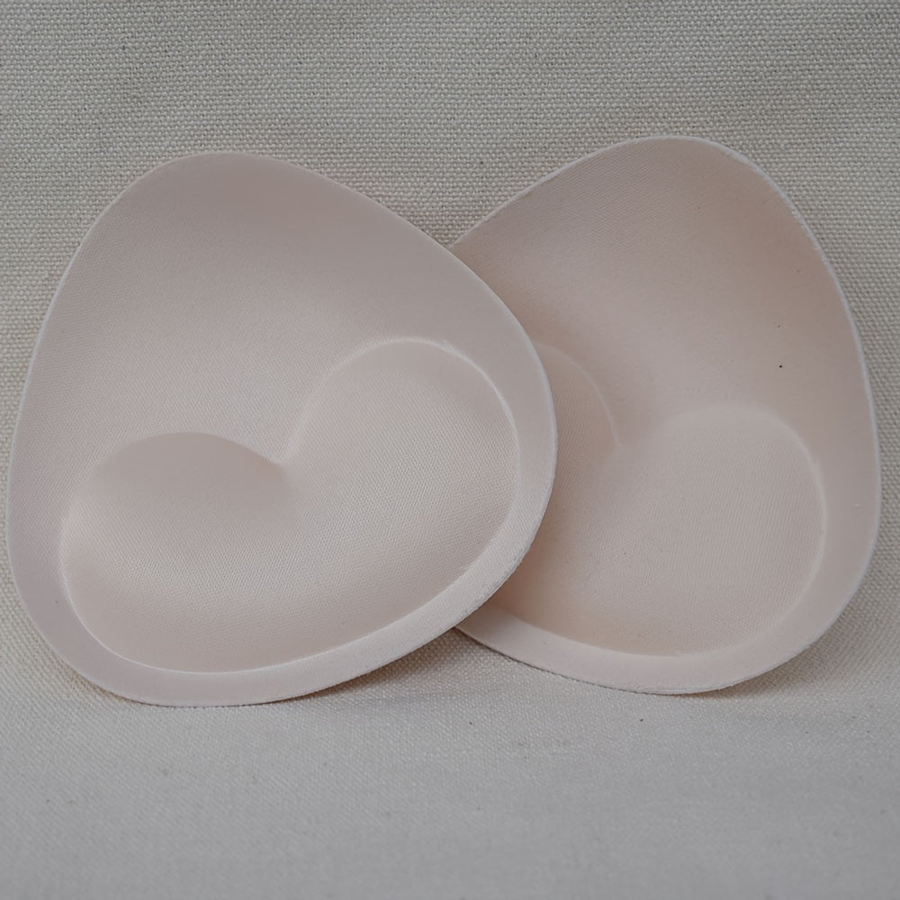2 Pairs Heart-Shaped Sponge Bra Inserts Removable Washable Cup Enhancers for Bikinis Tops Bras