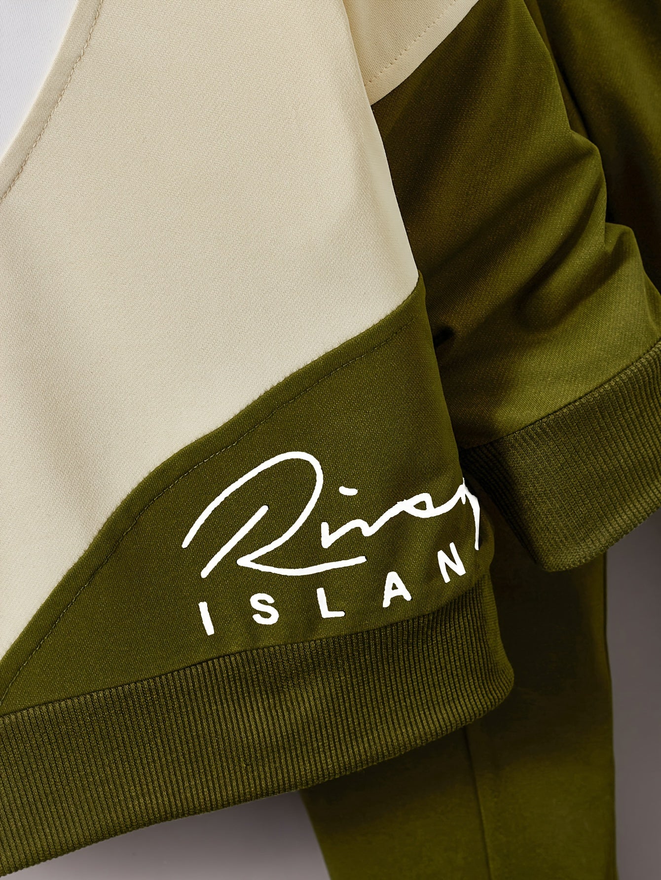 Men's and Children's Spliced Letter Print Suit with Round Neck Polyester Casual