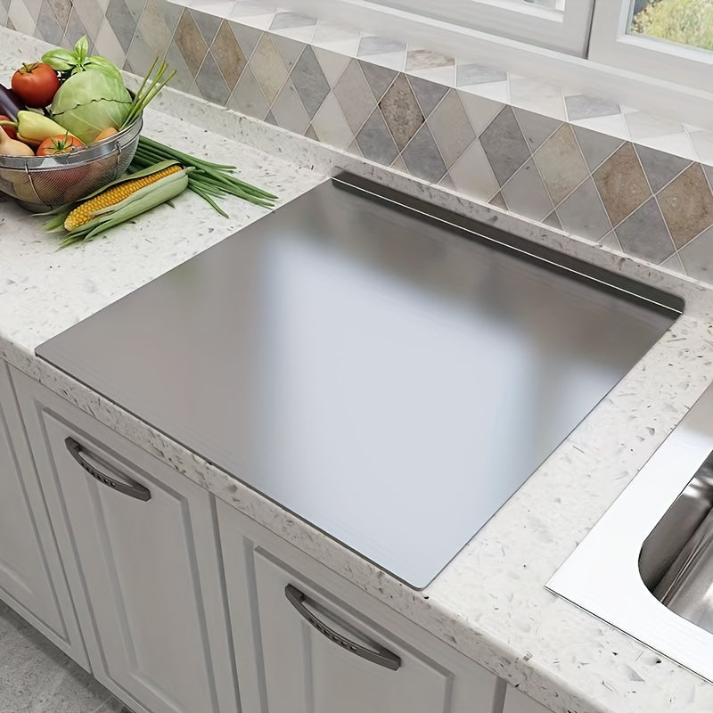 Tabla de cortar de cocina de acero inoxidable de doble cara y tamaño extra grande para frutas y masa