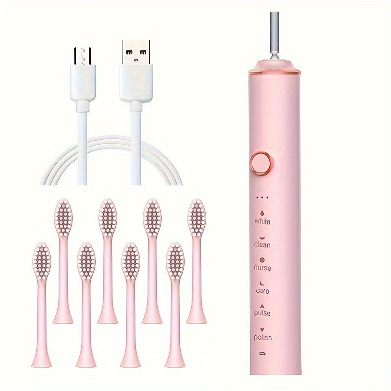 Elektr tozalash cho'tkasi, 6 rejimli, tishlarni oqartirish to'plami, almashtiriladigan boshlar bilan