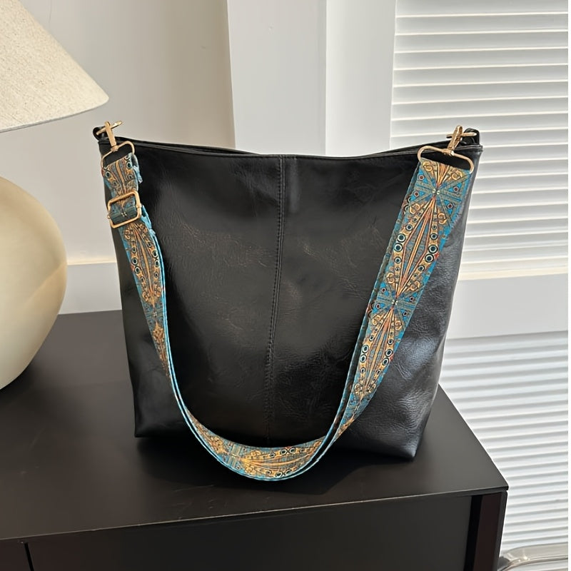 Women's Summer Elegant Sling Bag with Adjustable Strap Zipper Closure Deep Brown Black