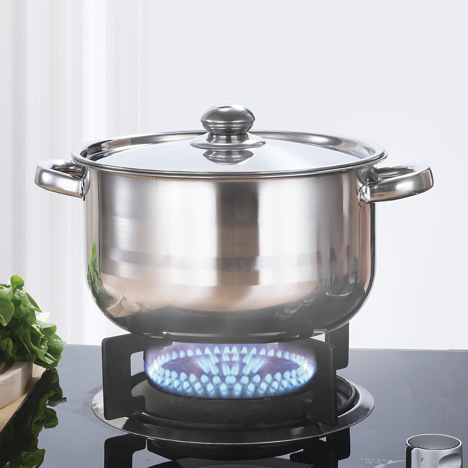 Juego de utensilios de cocina de acero inoxidable de 5 piezas para cocinas de inducción con tapas