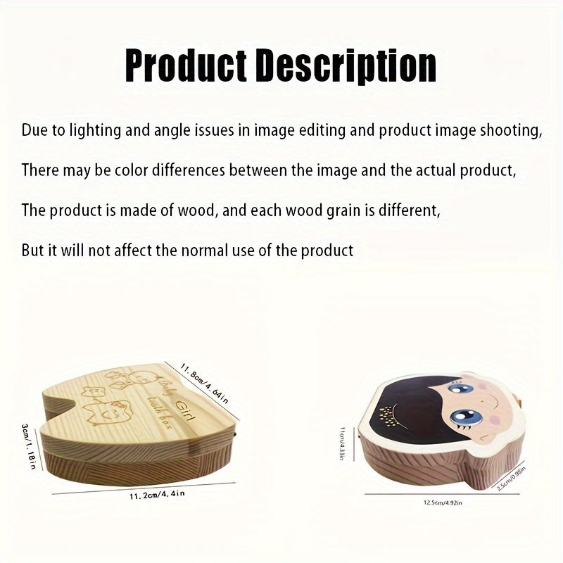 Деревянная коробка для зубов детей для хранения воспоминаний, без электроники и водонепроницаемая, с утилитарными крючками, подходит для свадеб.