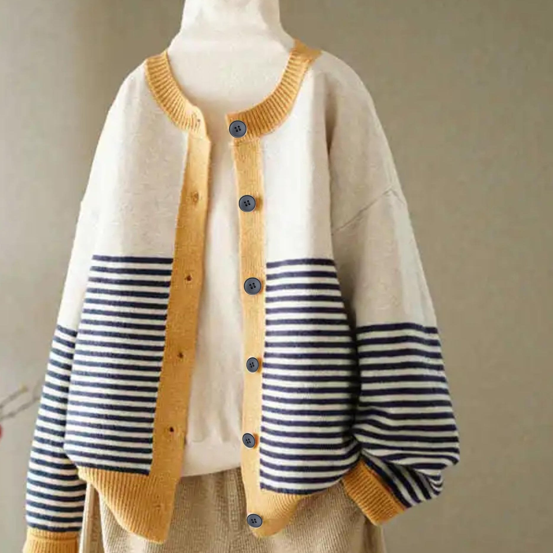 Plus Size Women's Cardigan Long Sleeve Blazer Sweater Beige Blue White Autumn Outerwear